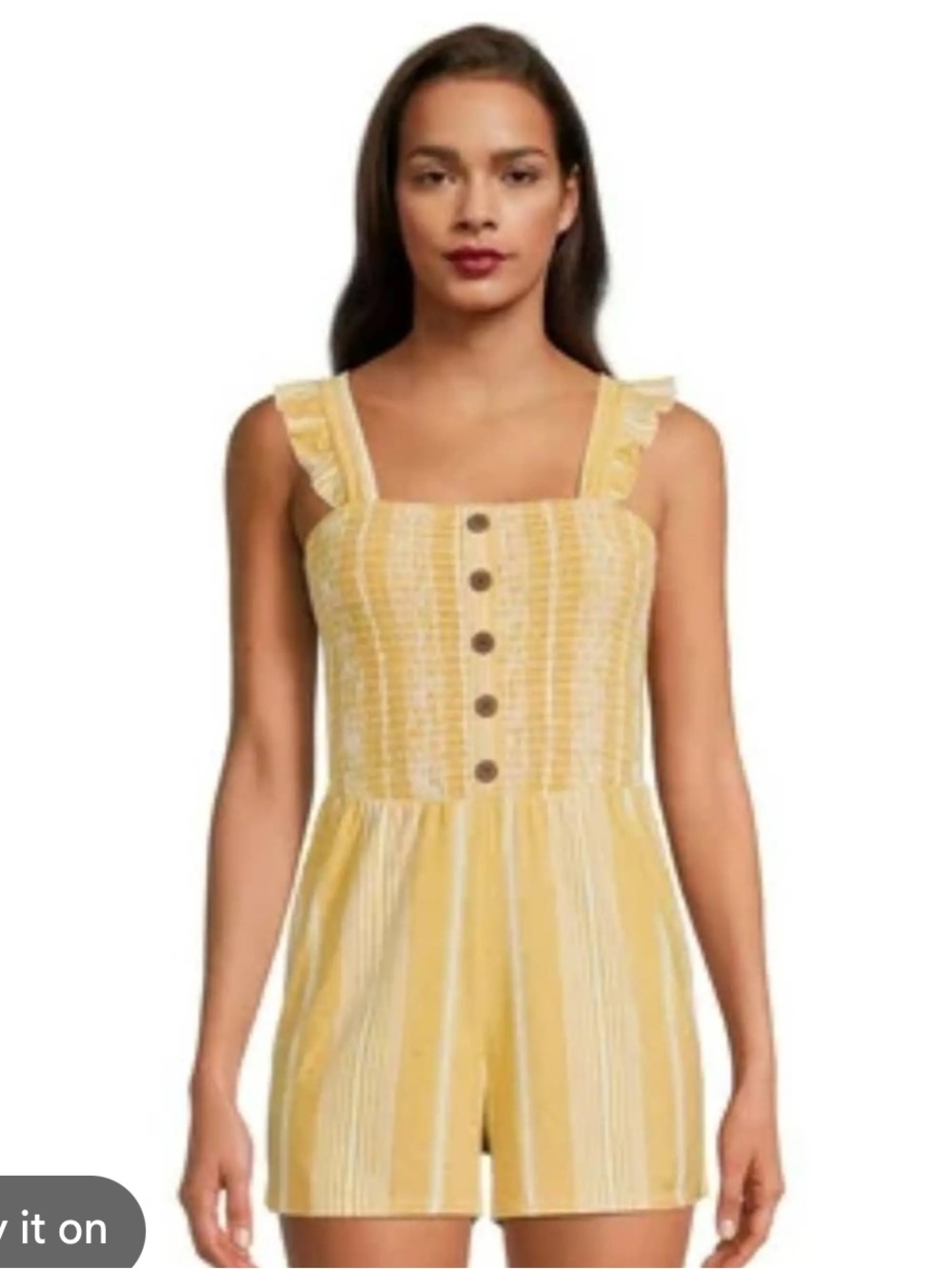 No Boundaries Yellow Striped Sleeveless Romper